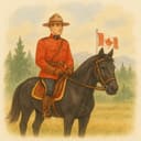 Royal Canadian Mounted Police officer in traditional red uniform
